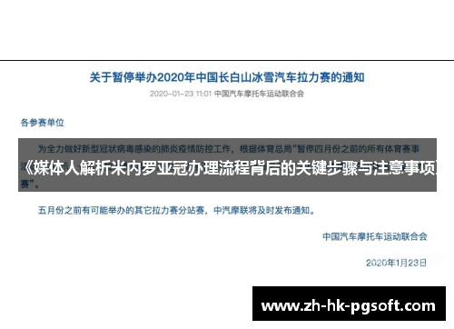《媒体人解析米内罗亚冠办理流程背后的关键步骤与注意事项》