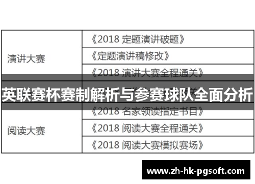 英联赛杯赛制解析与参赛球队全面分析